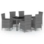 Garden dining set 7 pieces and gray synthetic rattan cushions by vidaXL, Garden sets - Ref: Foro24-3094882, Price: 527,85 €, ...