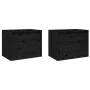 Wall cabinets 2 pcs solid black pine wood 45x30x35 cm by vidaXL, Shelves and shelves - Ref: Foro24-813444, Price: 82,63 €, Di...