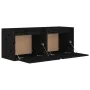 Wall cabinets 2 pcs solid black pine wood 45x30x35 cm by vidaXL, Shelves and shelves - Ref: Foro24-813444, Price: 82,63 €, Di...