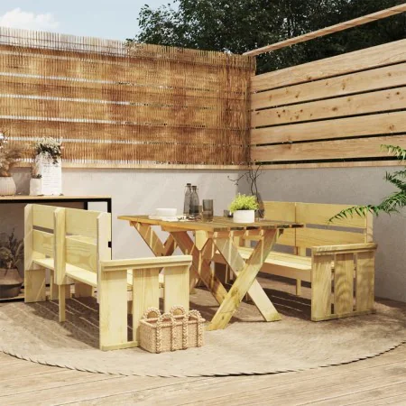 Garten-Essgruppe 3-teilig aus imprägniertem Kiefernholz von vidaXL, Gartensets - Ref: Foro24-3096626, Preis: 308,05 €, Rabatt: %