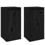 Wall cabinets 2 units solid black pine wood 30x30x60 cm by vidaXL, Shelves and shelves - Ref: Foro24-813494, Price: 84,70 €, ...