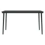 Black steel and glass garden dining table 140x70x74 cm by vidaXL, Garden tables - Ref: Foro24-318750, Price: 136,21 €, Discou...