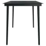 Black steel and glass garden dining table 140x70x74 cm by vidaXL, Garden tables - Ref: Foro24-318750, Price: 136,21 €, Discou...