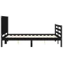 Bed frame with black solid wood headboard 120x200 cm by vidaXL, Beds and slatted bases - Ref: Foro24-3194505, Price: 165,73 €...