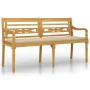 Batavia bench with beige cushion solid teak wood 150 cm by vidaXL, garden benches - Ref: Foro24-3100829, Price: 234,75 €, Dis...