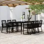 Garten Esstischset 7-teilig schwarz von vidaXL, Gartensets - Ref: Foro24-3099159, Preis: 678,50 €, Rabatt: %