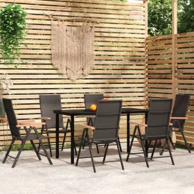 7-piece black garden dining set by vidaXL, Garden sets - Ref: Foro24-3099116, Price: 537,05 €, Discount: %