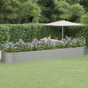 Steel flower bed powder coated silver 584x140x68 cm by vidaXL, Pots and planters - Ref: Foro24-319122, Price: 249,61 €, Disco...