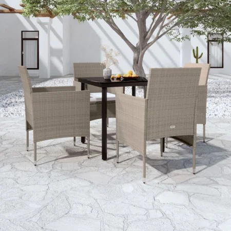 5-piece garden dining set with beige and black cushions by vidaXL, Garden sets - Ref: Foro24-3099294, Price: 312,28 €, Discou...