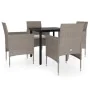 5-piece garden dining set with beige and black cushions by vidaXL, Garden sets - Ref: Foro24-3099294, Price: 312,28 €, Discou...