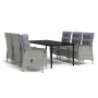 7-piece garden dining set with gray and black cushions by vidaXL, Garden sets - Ref: Foro24-3099363, Price: 1,00 €, Discount: %