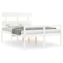 Bed for seniors with solid wood headboard 140x190cm by vidaXL, Beds and slatted bases - Ref: Foro24-3195332, Price: 159,59 €,...