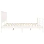 White solid wood bed frame with headboard 200x200 cm by vidaXL, Beds and slatted bases - Ref: Foro24-3195242, Price: 165,53 €...