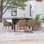 7-teiliges Garten-Essset mit braunen Kissen von vidaXL, Gartensets - Ref: Foro24-3099514, Preis: 835,29 €, Rabatt: %