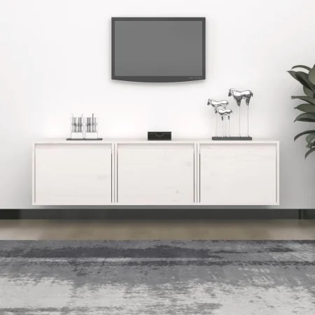 TV-Möbel 3-teilig aus massivem weißem Kiefernholz von vidaXL, TV-Möbel - Ref: Foro24-3100125, Preis: 105,25 €, Rabatt: %