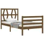 Estructura cama con cabecero madera maciza marrón miel 90x200cm de vidaXL, Camas y somieres - Ref: Foro24-3194364, Precio: 11...