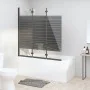 Folding shower screen with 3 black ESG panels 130x130 cm by vidaXL, shower doors - Ref: Foro24-151864, Price: 158,49 €, Disco...