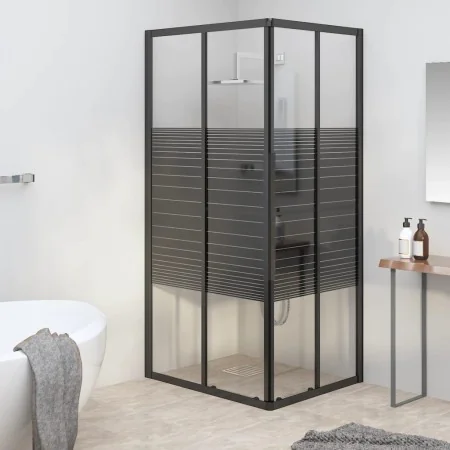 Black ESG striped shower cabin 90x70x180 cm by vidaXL, shower doors - Ref: Foro24-151850, Price: 239,17 €, Discount: %