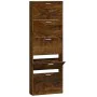 Smoked oak plywood shoe cabinet 59x17x169 cm by vidaXL, Shoe racks and shoe organizers - Ref: Foro24-342515, Price: 130,41 €,...