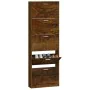 Smoked oak plywood shoe cabinet 59x17x169 cm by vidaXL, Shoe racks and shoe organizers - Ref: Foro24-342515, Price: 130,41 €,...