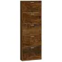 Smoked oak plywood shoe cabinet 59x17x169 cm by vidaXL, Shoe racks and shoe organizers - Ref: Foro24-342515, Price: 130,41 €,...