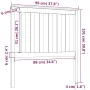 Bettkopfteil aus massivem schwarzem Kiefernholz, 96 x 6 x 101 cm von vidaXL, Kopf- und Fußteile - Ref: Foro24-818504, Preis: ...