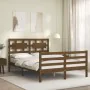 Honey brown solid wood bed frame and headboard 140x200 cm by vidaXL, Beds and slatted bases - Ref: Foro24-3194444, Price: 160...