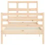 Bed frame with solid wood headboard 90x200 cm by vidaXL, Beds and slatted bases - Ref: Foro24-3194816, Price: 96,09 €, Discou...