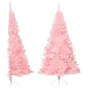 Medio árbol de Navidad artificial con soporte PVC rosa 240 cm de vidaXL, Arboles de navidad - Ref: Foro24-344674, Precio: 44,...