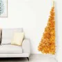 Half artificial Christmas tree with golden PVC support 210 cm by vidaXL, Christmas trees - Ref: Foro24-344693, Price: 30,26 €...