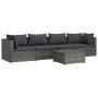 Gartensofa Set 5 Stück und Kissen synthetisches Rattan grau von vidaXL, Gartensets - Ref: Foro24-3101437, Preis: 395,40 €, Ra...