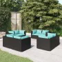 8-piece garden furniture set and black synthetic rattan cushions by vidaXL, Garden sets - Ref: Foro24-3101553, Price: 735,18 ...