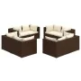 8-piece garden furniture set and brown synthetic rattan cushions by vidaXL, Garden sets - Ref: Foro24-3101554, Price: 822,17 ...