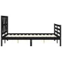 Double bed frame with black solid wood headboard by vidaXL, Beds and slatted bases - Ref: Foro24-3194350, Price: 141,78 €, Di...