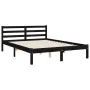 Double bed frame with black solid wood headboard by vidaXL, Beds and slatted bases - Ref: Foro24-3194350, Price: 141,78 €, Di...