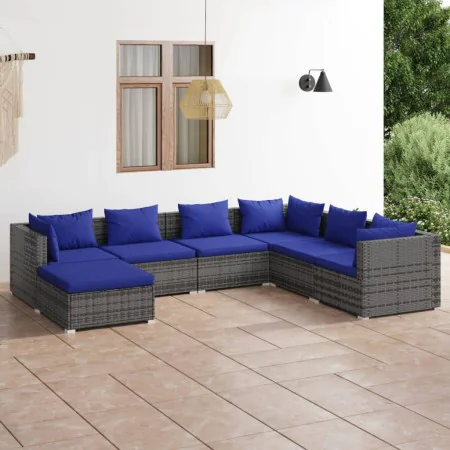 7-piece garden sofa set with gray synthetic rattan cushions by vidaXL, Garden sets - Ref: Foro24-3101838, Price: 496,31 €, Di...