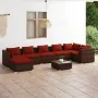 8-piece garden sofa set and brown synthetic rattan cushions by vidaXL, Garden sets - Ref: Foro24-3101843, Price: 668,83 €, Di...