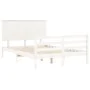 White solid wood bed frame with headboard 120x200 cm by vidaXL, Beds and slatted bases - Ref: Foro24-3195217, Price: 135,44 €...