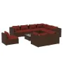 Gartenmöbel-Set 10-teilig und braune synthetische Rattankissen von vidaXL, Gartensets - Ref: Foro24-3102651, Preis: 850,76 €,...