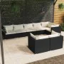 Gartenmöbelset 8-teilig und Kissen Kunststoff Rattan schwarz von vidaXL, Gartensets - Ref: Foro24-3102479, Preis: 975,79 €, R...