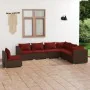 Garden furniture set 7 pieces with brown synthetic rattan cushions by vidaXL, Garden sets - Ref: Foro24-3102355, Price: 654,4...