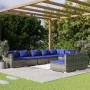 8-piece garden furniture set and gray synthetic rattan cushions by vidaXL, Garden sets - Ref: Foro24-3102406, Price: 620,78 €...