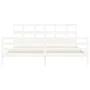 White solid wood bed frame with headboard 200x200 cm by vidaXL, Beds and slatted bases - Ref: Foro24-3194852, Price: 153,86 €...