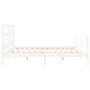 White solid wood bed frame with headboard 200x200 cm by vidaXL, Beds and slatted bases - Ref: Foro24-3194852, Price: 153,86 €...