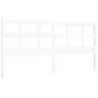 White solid wood bed frame with headboard 200x200 cm by vidaXL, Beds and slatted bases - Ref: Foro24-3194852, Price: 153,86 €...