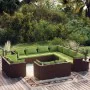 Garden furniture set 11 pieces with brown synthetic rattan cushions by vidaXL, Garden sets - Ref: Foro24-3102876, Price: 1,00...