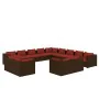 Garden furniture set 13 pieces with brown synthetic rattan cushions by vidaXL, Garden sets - Ref: Foro24-3102907, Price: 1,00...