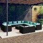 Garden furniture set 14 pieces black synthetic rattan cushions by vidaXL, Garden sets - Ref: Foro24-3102913, Price: 1,00 €, D...