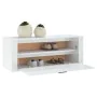 Glossy white plywood wall shoe rack cabinet 100x35x38 cm by vidaXL, Shoe racks and shoe organizers - Ref: Foro24-821022, Pric...