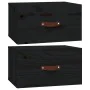 Mesitas de noche de pared 2 uds negro 40x29,5x22 cm de vidaXL, Taquillas y armarios de almacenamiento - Ref: Foro24-820995, P...